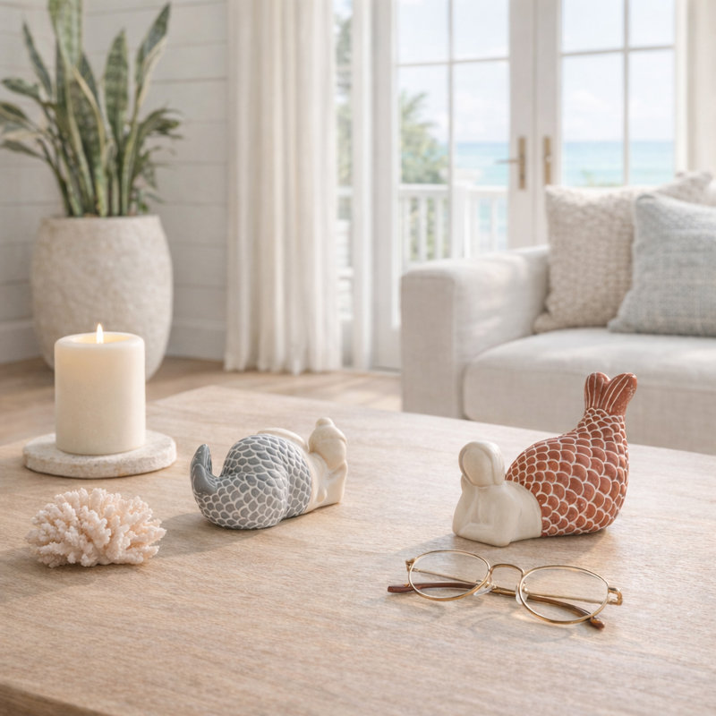 Sagebrook Home 2-Pieces Cement Sunning Mermaids Figurines