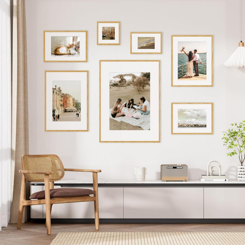 Brown Solid Wood Storage Picture Frame - Set of 4