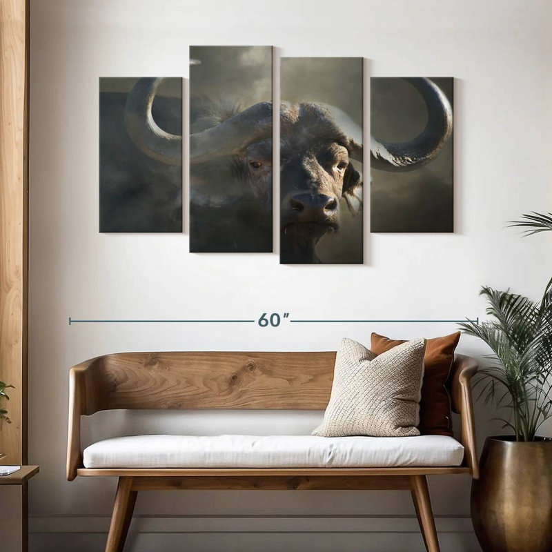 Brampt Cape Buffalo, 32" H x 52" W