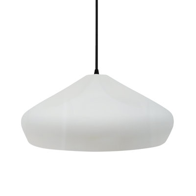 Radiance - luminaire suspendu 1 lumière Crease - blanc brillant (extérieur et intérieur du luminaire) - noir mat - l 15,25 po x H 6,5 po - ampoule remplaçable - cordon noir