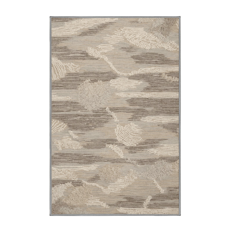 Washable Beach Neutrals Hawaiian Area Rug, Runner 2' x 5'