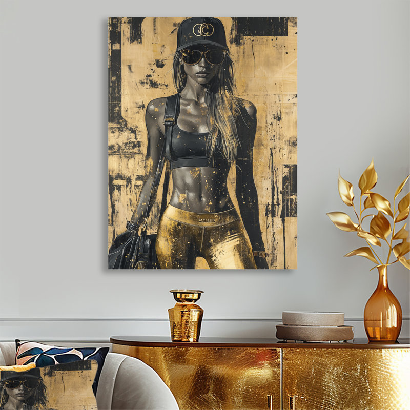 Décoration murale Gym Performance Peak Performance II - Fashion Gym Girl, Sans cadre, métal, H 44 po x l 34 po