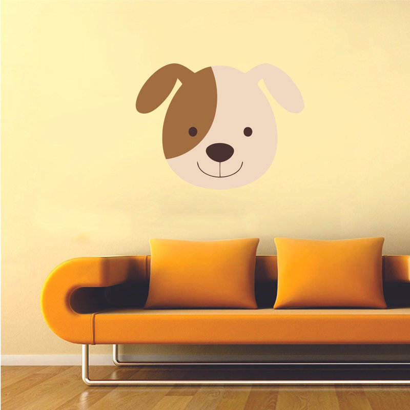 Adhésif décoratif chien mignon souriant, H 30 po x l 30 po