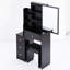 Coiffeuse noire pour petits espaces avec tabouret rembourré, grand miroir coulissant, siège de meuble-lavabo multicouche et espaces compacts, style américain, approuvé UL-2055932371