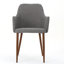 Chaises de salle à manger grises (paire), tissu 100% avec structure en métal et finition aspect bois, 2 chaises élégantes, finition fiable recouverte
