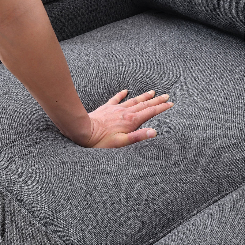 Canapé moderne rembourré avec console, porte-gobelets, ports USB et coussins pour une vie confortable