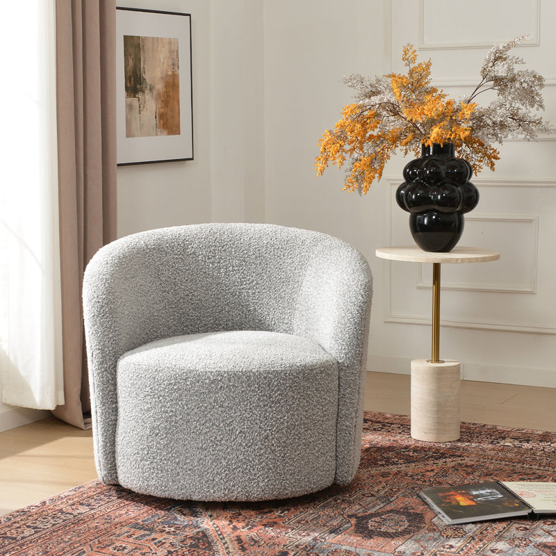 Fauteuil demi-tonneau pivotant Clcle, Noir / blanc
