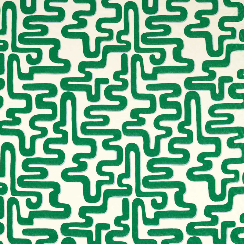 Meander Fabric, Emerald/Aquamarine