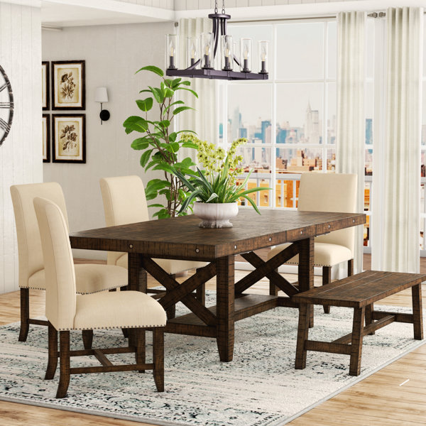 Rosalind Wheeler Bradely 6 - Piece Trestle Dining Set & Reviews ...