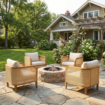 Chaise avec accoudoirs de patio Kirkby, ensemble de 4