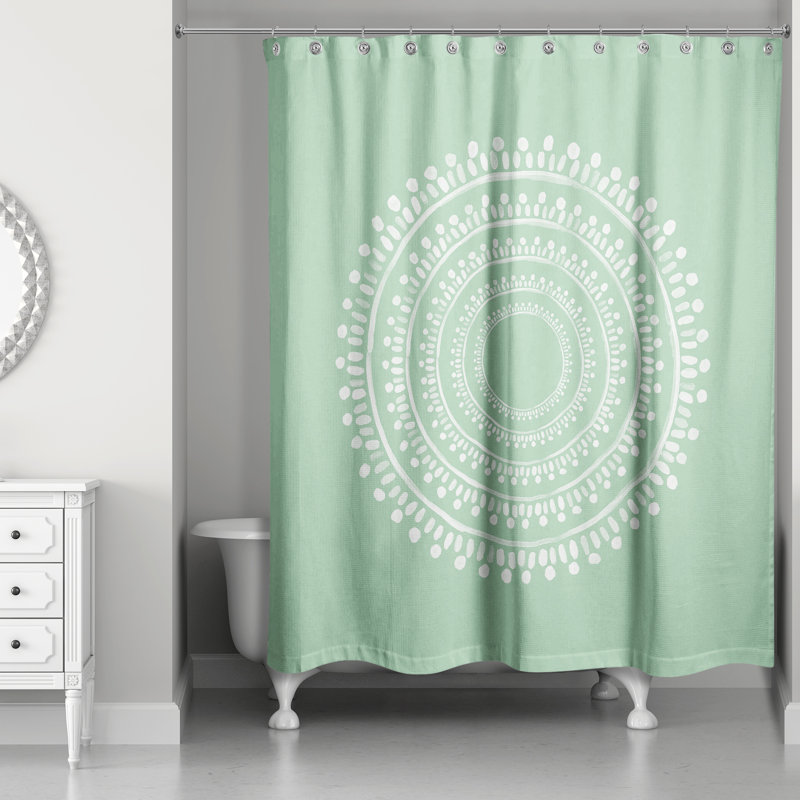 Rideau de douche simple Ayodeji, Vert