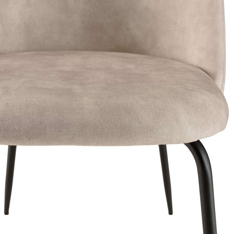Luanna 47cm H Velvet Upholstered Side Chair, Beige
