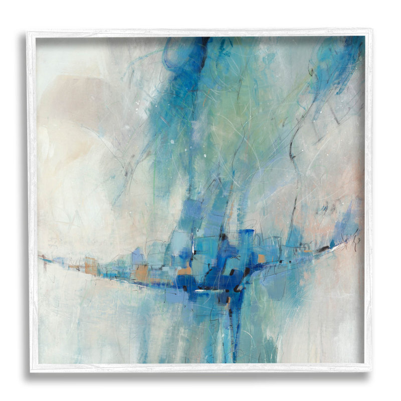 Art moderne de giclée par Tim Otoole, H 17 po x l 17 po x P 1,5 po, Estampe numérique encadrée blanc bord de mer