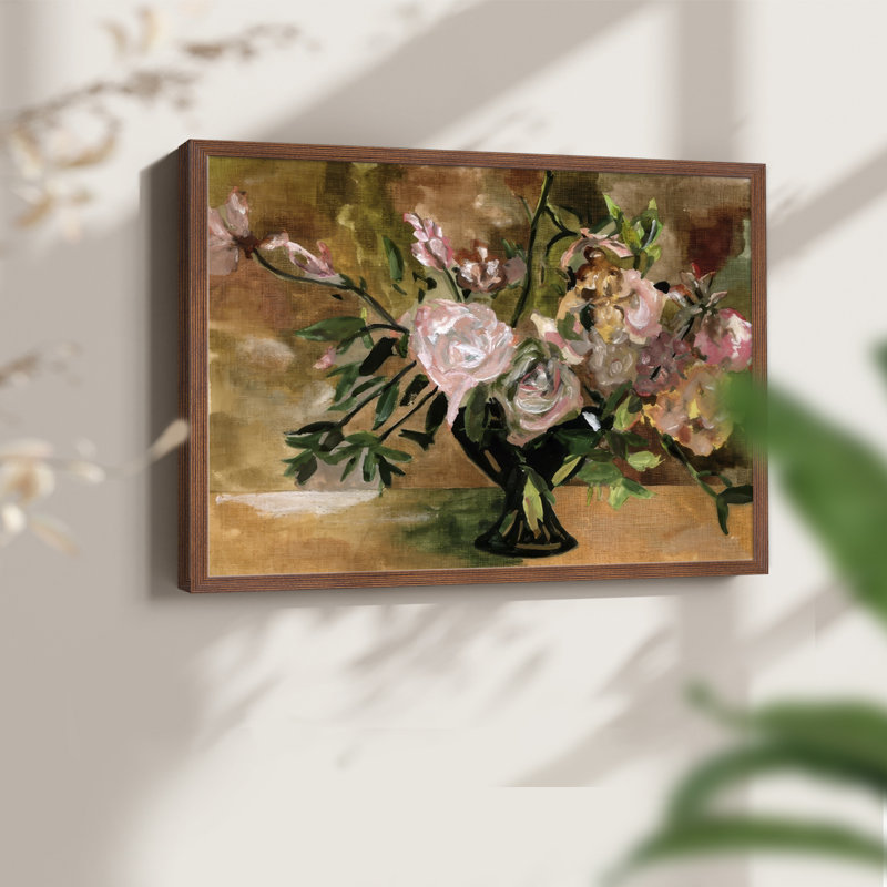Le Bouquet II - Reproduction encadrée - Restickable, H 11 po x l 14 po, Noyer