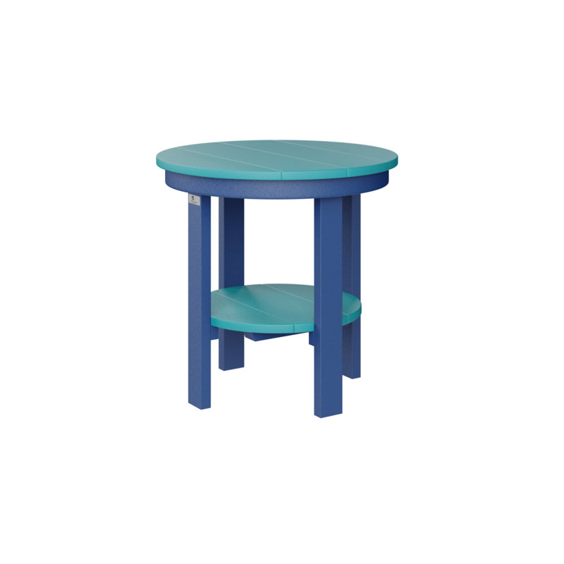 Table de salle à manger ronde Berlin Gardens, 21" H x 21.5" W x 21.5" D, Bleu pacifique, Bleu Aruba
