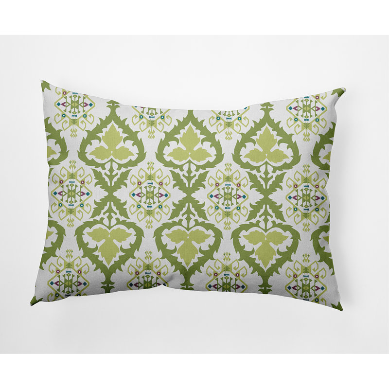 Bombay Geometric Outdoor Reversible Throw Pillow, Green