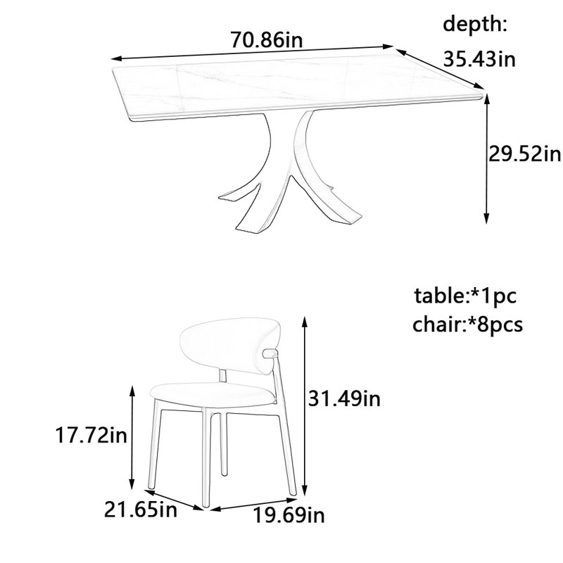 Upgrade the rock plate dining table and chair set