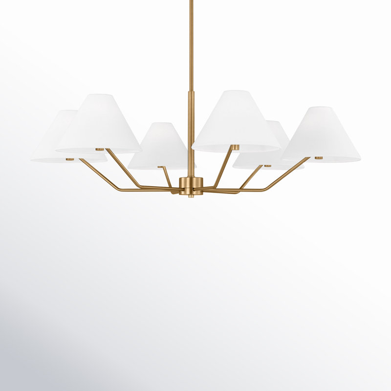 Reggie 6-Light Large Chandelier, Satin Brass