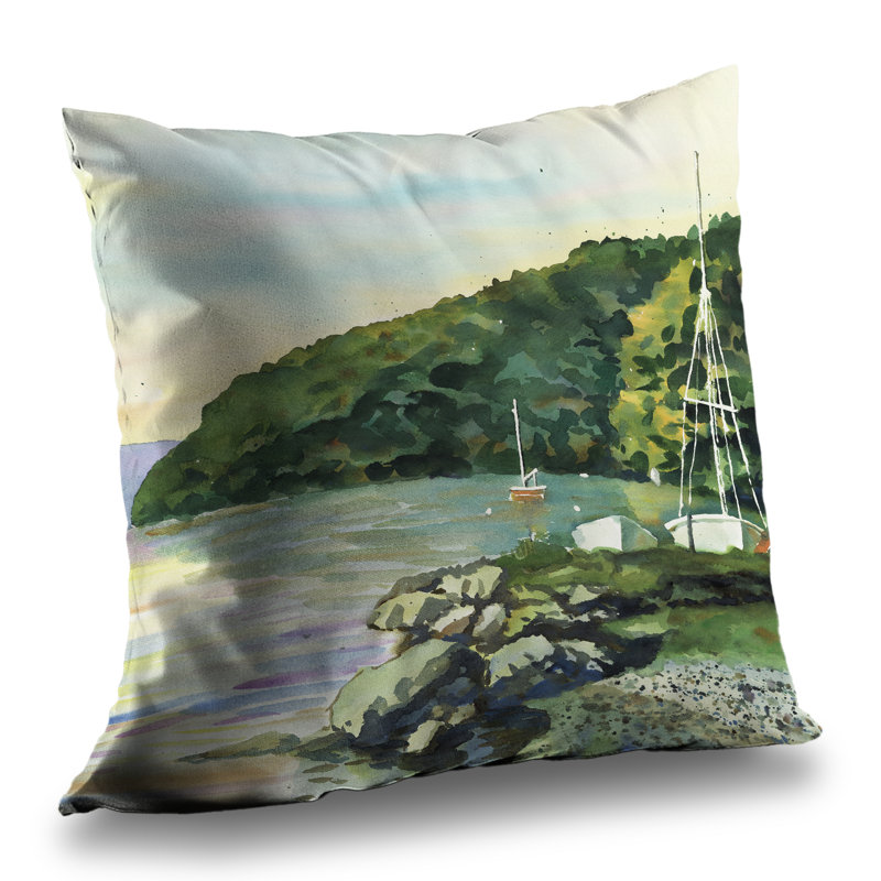 Sailboat Day Livingroom Beach Poly Twill Throw Pillow Insert