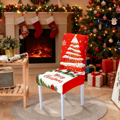 Housses de chaises à thème d'arbre de Noël et housses de chaises décoratives de Noël