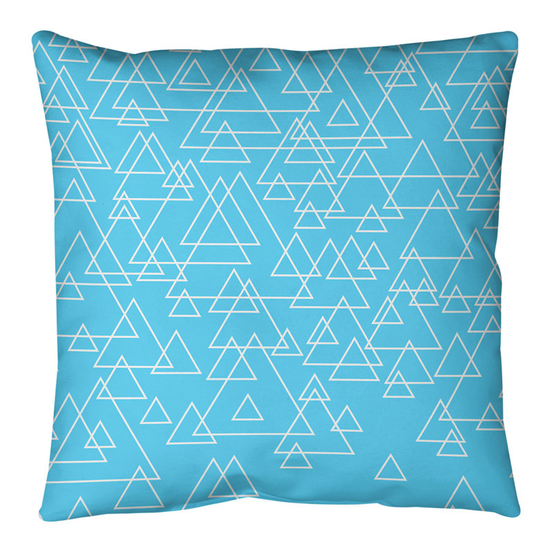 Coussin décoratif triangle éparpillé, Bourre en polyester, 14 po x 14 po, Vert