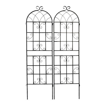 Paquet de 2 treillis de jardin en métal 71 po x 19,7 po antirouille pour plantes grimpantes