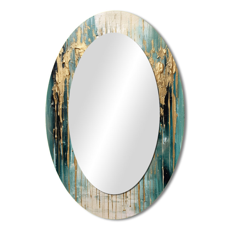 Décoration de miroir doré ovale dorée, 36 po x 24 po