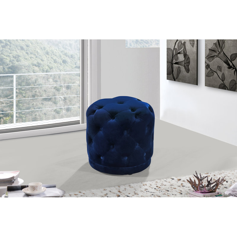 Repose-pieds de 18 po Olivios, Velours marine