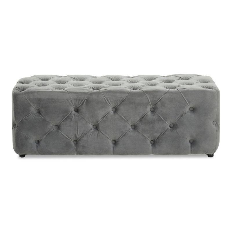 Fason Polyester Blend Upholstered Bench, Grey
