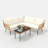 4 Pieces Outdoor Wicker Patio Conversation Bistro Set