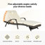 Ensemble de 2 chaises longues d'extérieur en osier avec coussins, chaise longue inclinable en osier-1367223753