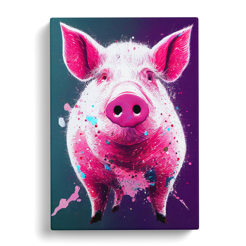 Katiranoma Pig Splash - Wrapped Canvas Print, 76cm H x 50cm W x 3cm D