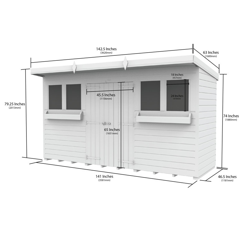 Pent Summer Shed, 14ft x 7ft
