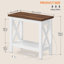 Table de bout étroite avec station de charge et tablettes ouvertes
