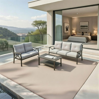 3-Piece Metal Patio Furniture Set