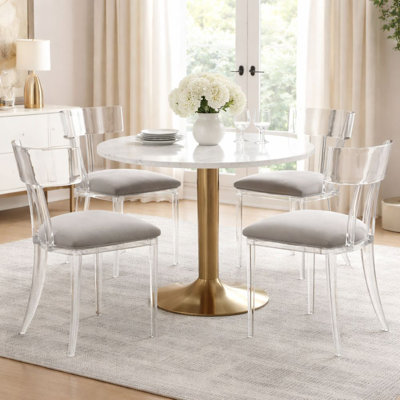 19'' H Velvet Upholstered Side Chair