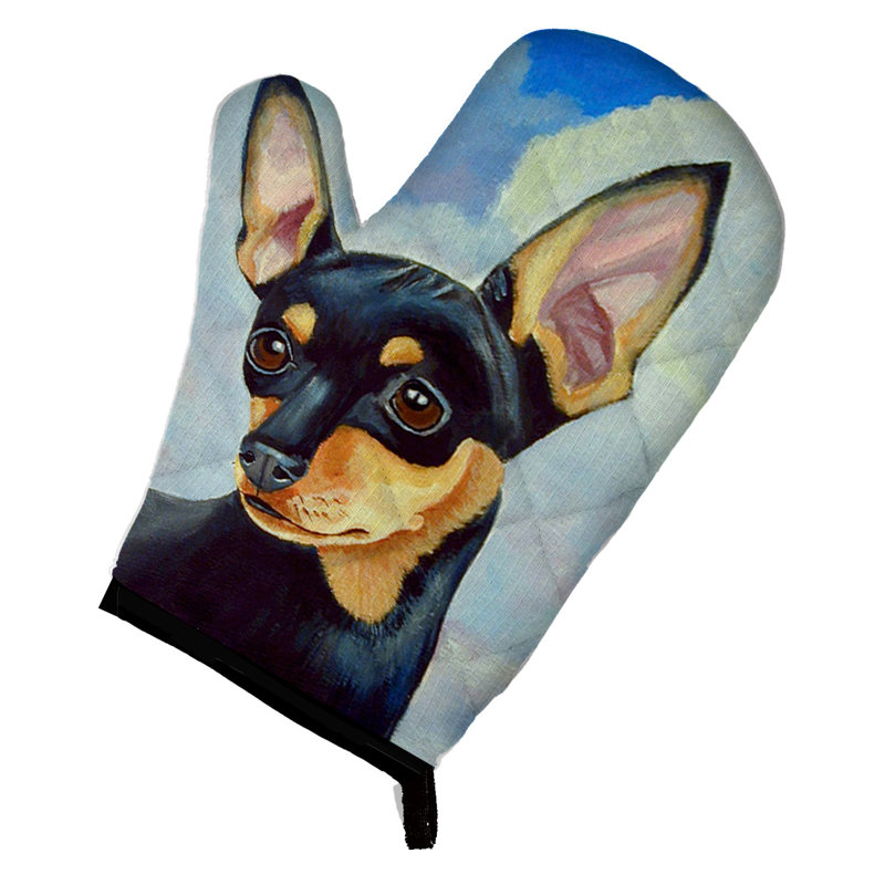 Caroline's Treasures Min Pin Polyester Oven Mitt