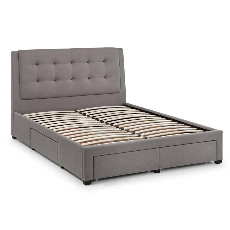 Ainsworth Super King (6') Upholstered Bed Frame with Mattress, Double (4'6), Capsule Elite, Grey