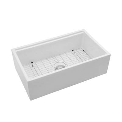 30 X 20 X 10 Inch White Porcelain Ceramic Farmhouse Kitchen Sink - Single Bowl Workstation | Gift Idea