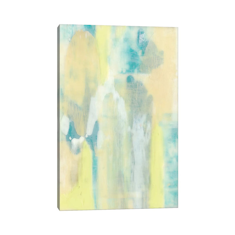 Turquoise Transparency II by Jennifer Goldberger - Wrapped Canvas Painting, 30.48 cm H x 45.72 cm W