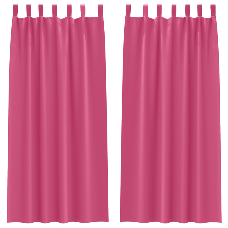 Curtains With Curtains 2 Pcs Polyester, Bright Pink, 140cm Width x 245cm Drop