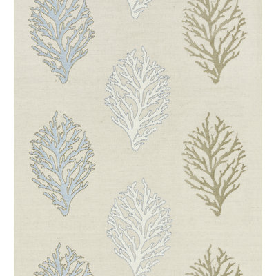 Tissu brodé corail Breeze