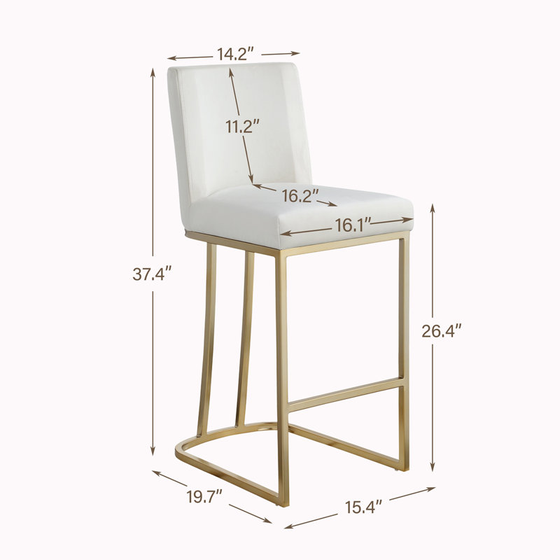 Counter Height 26" Bar Stools with Back, White