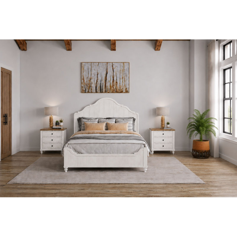 Ensemble de chambre à coucher 3 pièces Dana Heights, 3 Pcs: Bed, 2 Nightstands, Grand lit