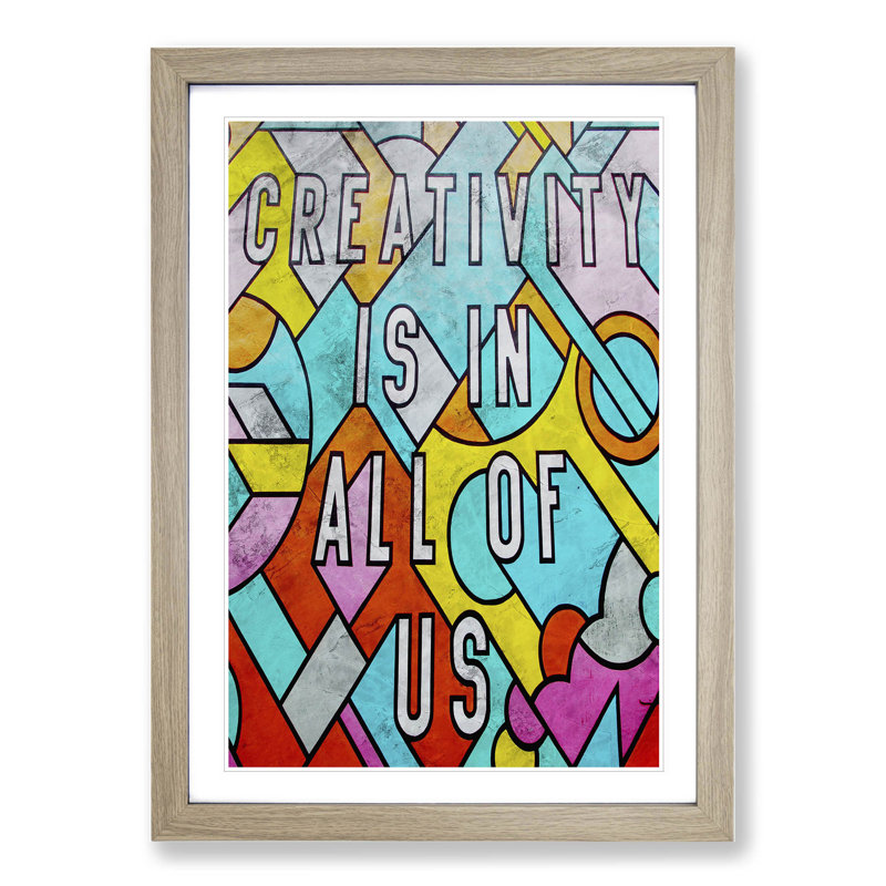 Creativity Is in All of Us - Picture Frame Painting, Oak, 48cm H x 36cm W x 2cm D