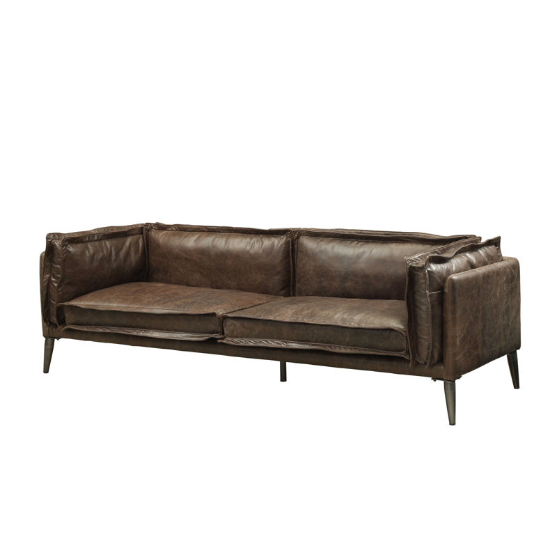 Diep Pillow Top Arm Loveseat in Distress Chocolate, 30" H x 71" W x 34" D, 2