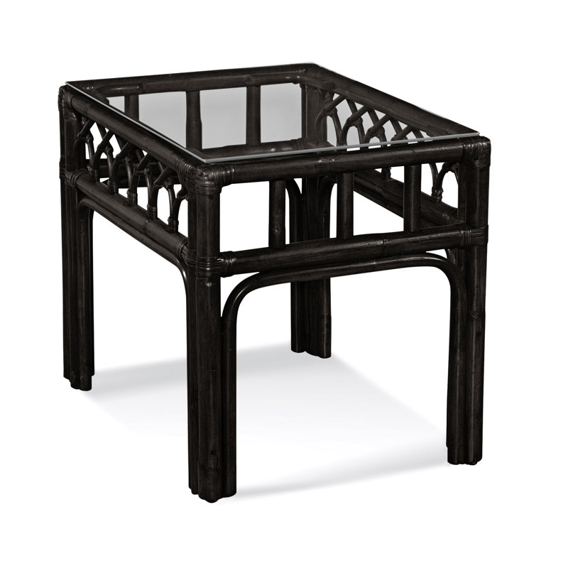 Edgewater Glass End Table, Antique Black