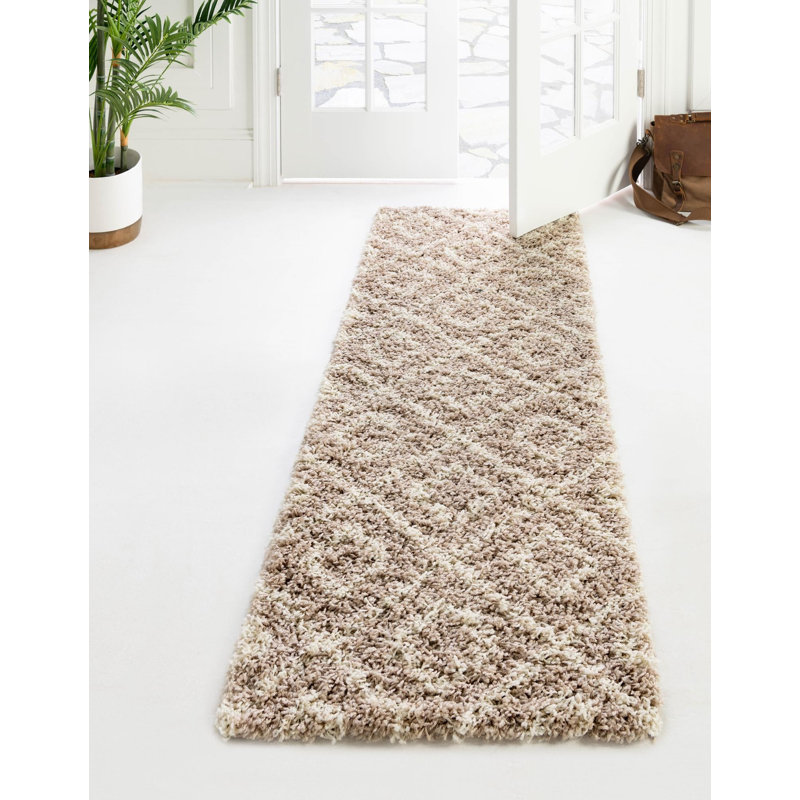 Tapis de couloir contemporain de style brun Anneheide, Tapis de couloir 2 pi x 7 pi