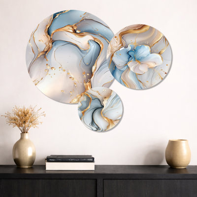 Midnight Sky of liquid agate – Fluid 3 Piece Metal Wall Decor