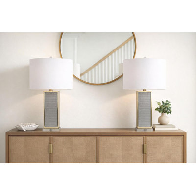 «Gator Luxe» - Lampe de table en cuir d'unité centrale - 17 po x 30 po